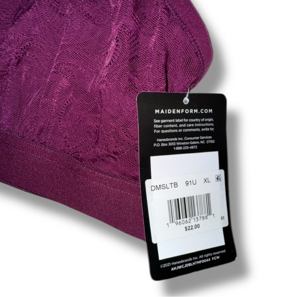 Maidenform Bralette NWT Magenta Triangle Stretch Lace Wirefree Pullover Size XL🍭 - Picture 6 of 16